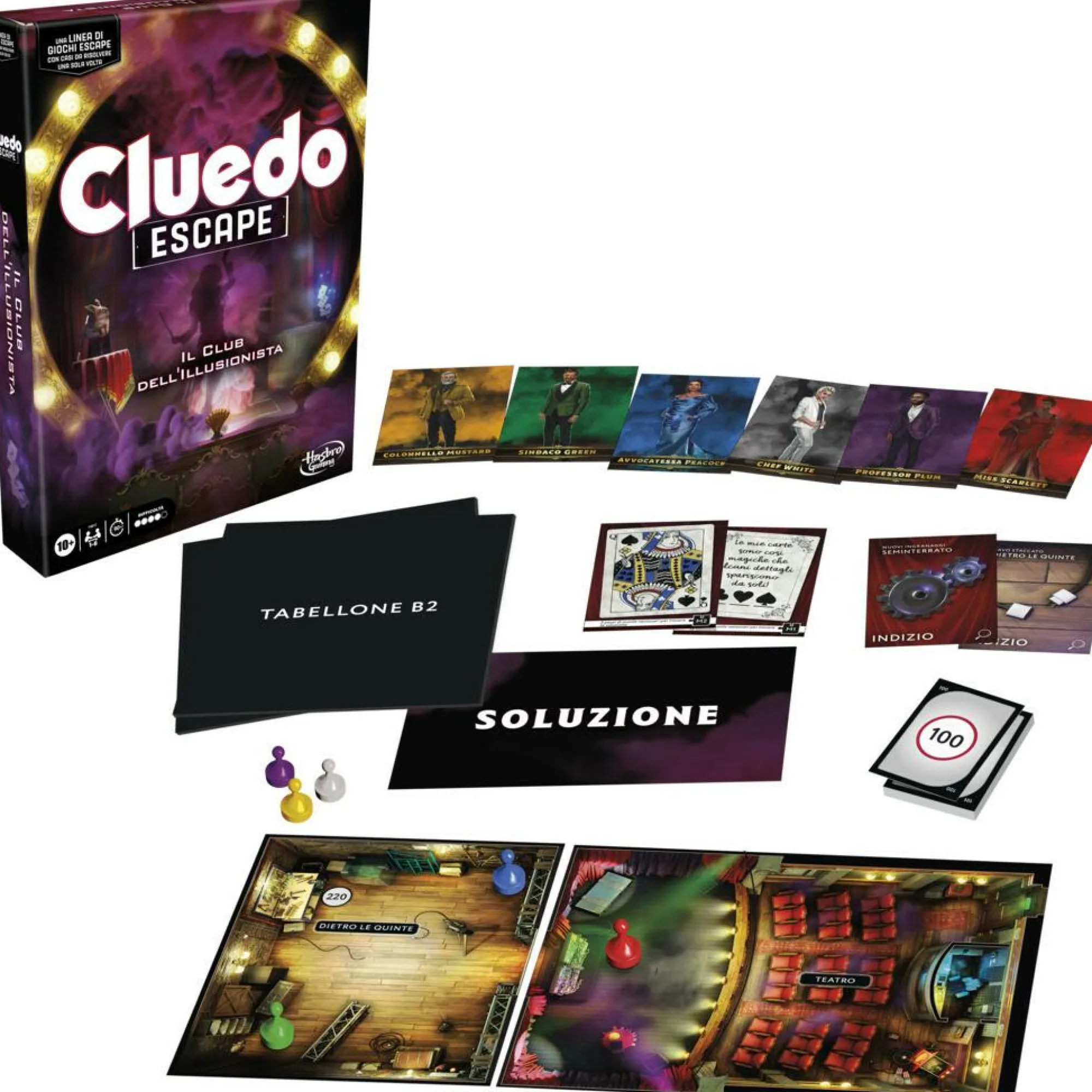 HASBRO GAMING – cluedo escape il club dell’illusionista, gioco di mistero in versione escape room> Giochi Da Tavolo Per Adulti E Carte Collezionabili|Giochi Escape Room Ed Enigmi