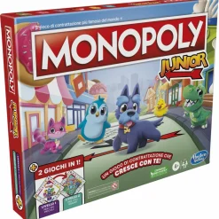 HASBRO GAMING – monopoly junior 2 giochi in 1, gioco da tavolo, tabellone fronte-retro><noscript><img width=