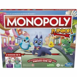 HASBRO GAMING – monopoly junior 2 giochi in 1, gioco da tavolo, tabellone fronte-retro><noscript><img width=