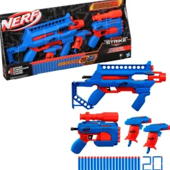 NERF Hasbro alpha strike, infantry pack, contiene 4 blaster, 20 dardi originali elite, semplici da caricare, armare e lanciare><noscript><img width=