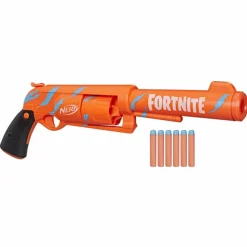 NERF Hasbro fortnite 6-sh – blaster con caricamento con percussore, caricatore a tamburo da 6 dardi, include 6 dardi elite><noscript><img width=