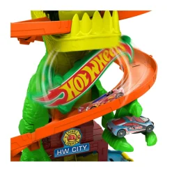 Hot Wheels city – t-rex battaglia infuocata, pista stazione dei pompieri con dinosauro occhi rotanti e camion><noscript><img width=