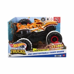 Hot Wheels monster trucks tiger shark l’inarrestabile veicolo radiocomandato, fuoristrada 4×4 radiocomandato, giocattolo per bambini dai 4 anni in su><noscript><img width=