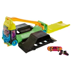 Hot Wheels skate – bus trasformabile tony hawk, diventa uno skatepark, fingerboard e scarpine da skate incluse> Garage E Circuiti