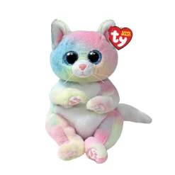 TY Jenny il gattino multicolore con gli occhioni azzurri glitter, gli animaletti di peluche con il pancino morbido originali – 20 cm – t41291> Peluche Tradizionali