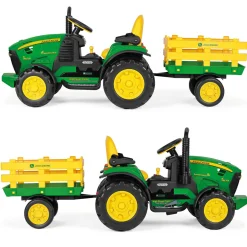 Peg Perego John deere rc tractor trattore elettrico con telecomando radio e rimorchio 1-8 anni><noscript><img width=