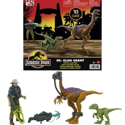 Jurassic World Jurassic park dott. alan grant artiglio tattico set di personaggi con 1 action figure, 2 dinosauri e 6 accessori> Action Figures