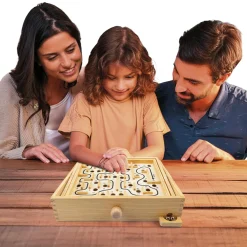 ZIG ZAG Labirinto  in legno di palline in metallo – gioco di abilità e coordinazione per tutte le età –><noscript><img width=