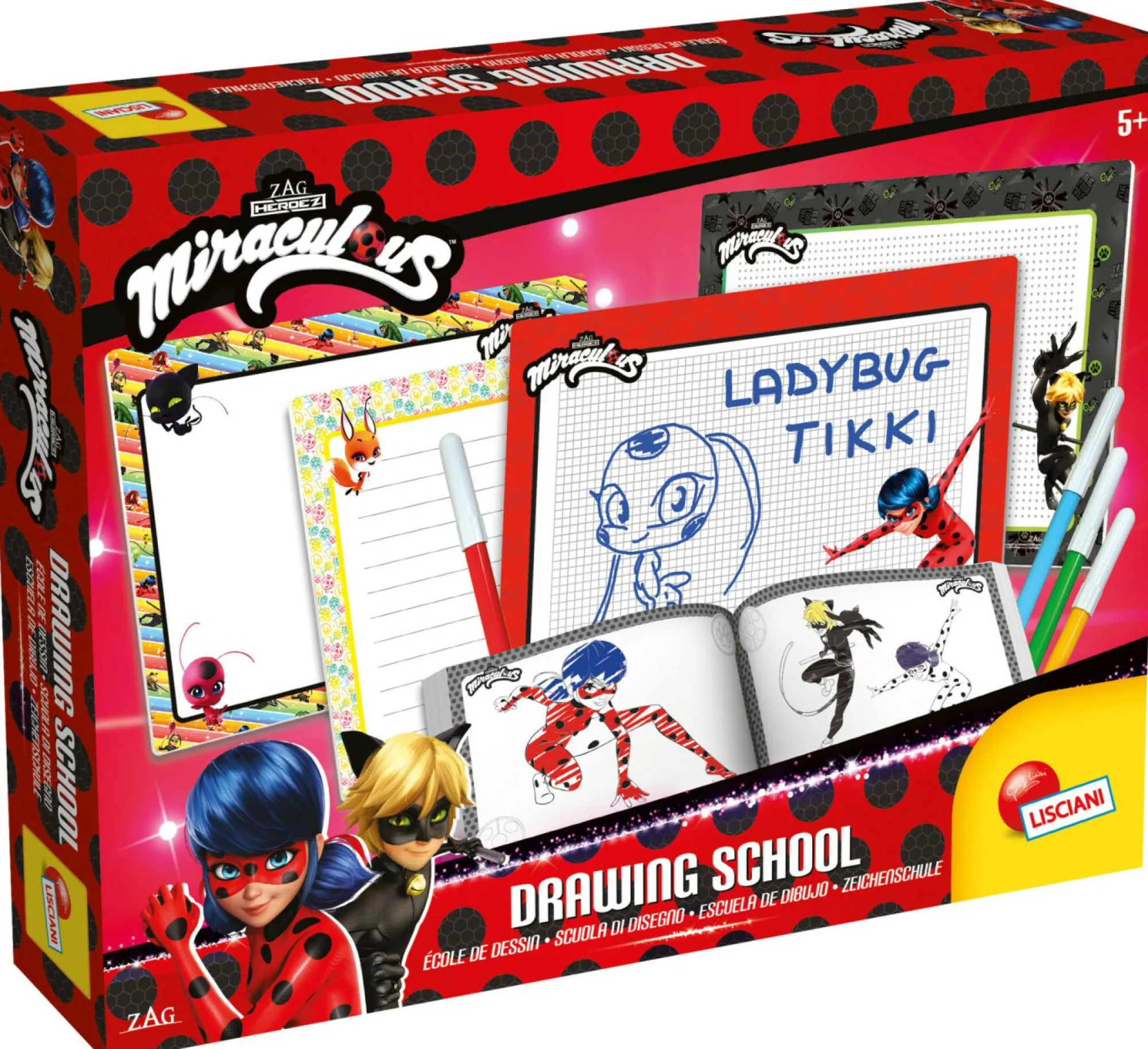LISCIANI Ladybug drawing school> Kit Artistici E Pittura