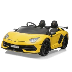 SUN&SPORT Lamborghini aventador svj roadster 24v – auto elettrica per bambini con batteria al litio, telecomando e fari funzionanti> Cavalcabili Elettrici