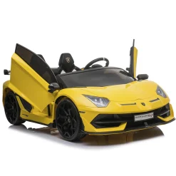SUN&SPORT Lamborghini aventador svj roadster 24v – auto elettrica per bambini con batteria al litio, telecomando e fari funzionanti><noscript><img width=
