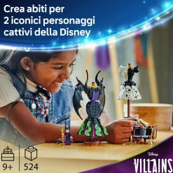 Disney Lego | 43262 abiti di malefica e crudelia de mon, giochi fantasy per  bambini 9+ anni con espositore e 2 mini bamboline><noscript><img width=