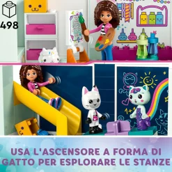Lego 10788 la casa delle bambole di gabby, casa giocattolo a 4 piani e 8 stanze con i personaggi di gabby, regalo bambini 4+><noscript><img width=
