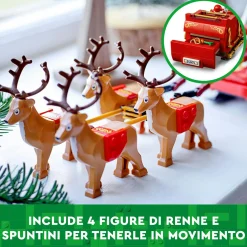 Lego 40499 slitta di babbo natale giocattolo, giochi creativi per bambini 9+ con minifigure e renne, idea regalo natalizia><noscript><img width=