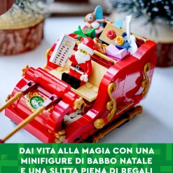 Lego 40499 slitta di babbo natale giocattolo, giochi creativi per bambini 9+ con minifigure e renne, idea regalo natalizia><noscript><img width=