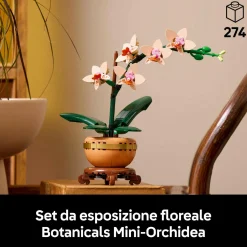 LEGO ICONS Lego botanicals 10343 mini-orchidea, fiori finti da costruire, botanical collection per adulti, idea regalo per donna o uomo> Costruzioni Per Adulti|Mattoncini