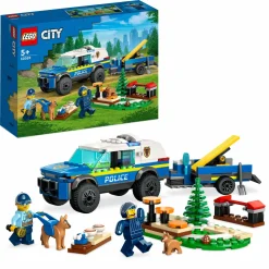 Lego city 60369 addestramento cinofilo mobile con suv macchina polizia giocattolo e rimorchio, 2 animali, giochi per bambini> Mattoncini