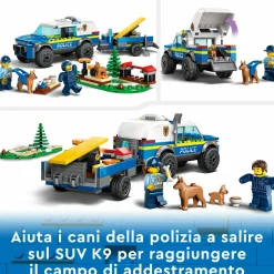 Lego city 60369 addestramento cinofilo mobile con suv macchina polizia giocattolo e rimorchio, 2 animali, giochi per bambini><noscript><img width=