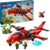 Lego city 60413 aereo antincendio, giocattolo dei vigili del fuoco per bambini di 6+ anni con 3 minifigure dei pompieri> Mattoncini