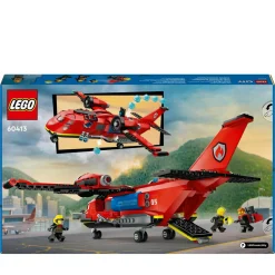 Lego city 60413 aereo antincendio, giocattolo dei vigili del fuoco per bambini di 6+ anni con 3 minifigure dei pompieri><noscript><img width=