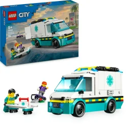 LEGO CITY 60451 ambulanza di emergenza giocattolo con 2 minifigure, giochi educativi bambini 5+, regalo per l’apprendimento> Mattoncini