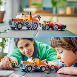 Lego city 60435 autogrù e officina auto sportive giocattolo, giochi da meccanico bambini 4+ con camion e macchina da costruire><noscript><img width=