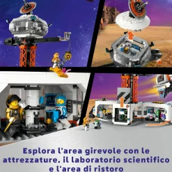 Lego city 60434 base spaziale e piattaforma di lancio, gioco per bambini 8+ con gru giocattolo, astronave, rover e 6 minifigure><noscript><img width=