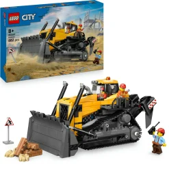 Lego city 60466 bulldozer giallo: veicolo cantiere, 3 minifigure 8+> Mattoncini