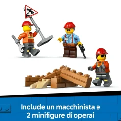 Lego city 60466 bulldozer giallo: veicolo cantiere, 3 minifigure 8+><noscript><img width=