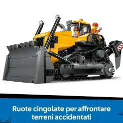 Lego city 60466 bulldozer giallo: veicolo cantiere, 3 minifigure 8+><noscript><img width=