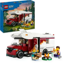 LEGO CITY 60454 camper van delle vacanze d’avventura, veicolo giocattolo con 3 minifigure e accessori, giochi per bambini 6+> Mattoncini