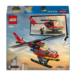 Lego city 60411 elicottero dei pompieri, veicolo giocattolo con 2 elementi lancia-acqua e minifigure, giochi per bambini 5+><noscript><img width=