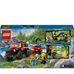 Lego city 60412 fuoristrada antincendio e gommone di salvataggio, camion dei pompieri giocattolo, giochi per bambini 5+ anni><noscript><img width=