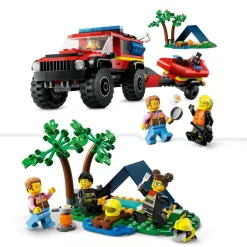 Lego city 60412 fuoristrada antincendio e gommone di salvataggio, camion dei pompieri giocattolo, giochi per bambini 5+ anni><noscript><img width=