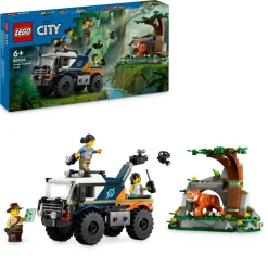 Lego city 60426 fuoristrada dell’esploratore della giungla, camion giocattolo con minifigure e tigre, giochi per bambini 6+> Mattoncini