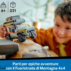 LEGO CITY 60447 fuoristrada di montagna 4×4 – jeep giocattolo da costruire, giochi per bambini 6+ con 1 minifigure e accessori> Mattoncini