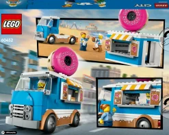LEGO CITY 60452 furgone delle ciambelle giocattolo con 2 minifigure, giochi bambini 5+, veicolo con stand gastronomico mobile><noscript><img width=