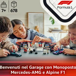 LEGO CITY 60444 garage con monoposto mercedes-amg e alpine f1, auto da corsa giocattolo con 6 minifigure, regalo bambini 7+> Mattoncini