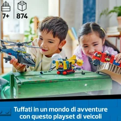 LEGO CITY 60462 3in1 elicottero, autopompa e sottomarino – giocattolo combinabile con 3 minifigure, giochi per bambini 7+> Mattoncini
