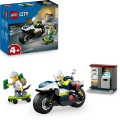 Lego city 60455 inseguimento moto polizia: motocicletta, 2 minifigure 4+> Mattoncini