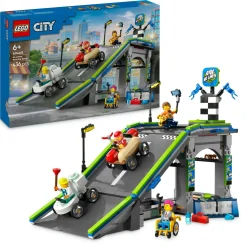 LEGO CITY 60460 nessun limite: gara sulla pista a rampe, giocattolo con 2 modelli di auto e 4 minifigure, giochi bambini 6+> Mattoncini
