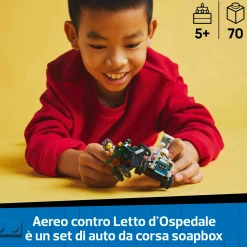LEGO CITY 60459 pack veicoli da corsa: aereo contro letto d’ospedale, auto giocattolo con 2 minifigure, giochi per bambini 5+> Mattoncini