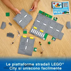 Lego city 60304 piattaforme stradali, set basi con lampioni fosforescenti, semafori giocattolo, cartelli e segnaletica, toys center><noscript><img width=