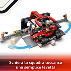 LEGO CITY 60443 pit stop e meccanici con monoposto ferrari f1 – officina, macchina giocattolo e accessori, giochi bambini 6+><noscript><img width=