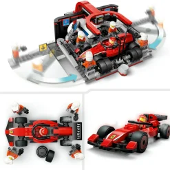 LEGO CITY 60443 pit stop e meccanici con monoposto ferrari f1 – officina, macchina giocattolo e accessori, giochi bambini 6+><noscript><img width=