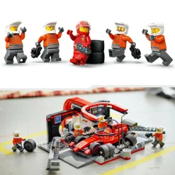 LEGO CITY 60443 pit stop e meccanici con monoposto ferrari f1 – officina, macchina giocattolo e accessori, giochi bambini 6+><noscript><img width=