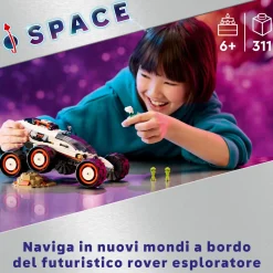 Lego city 60431 rover esploratore spaziale e vita aliena, giochi per bambini 6+ con 2 minifigure di astronauti, robot e 2 alieni> Mattoncini
