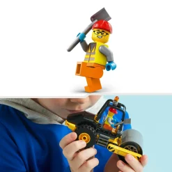 Lego city 60401 rullo compressore, set di costruzioni giocattolo per bambini di 5+ anni, veicolo da cantiere con operaio edile> Mattoncini