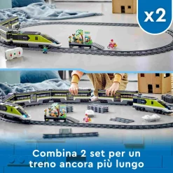 Lego city 60337 treno passeggeri espresso, con locomotiva giocattolo telecomandata con luci e binari, giochi per bambini><noscript><img width=