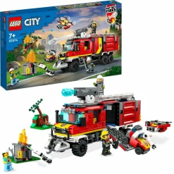 Lego city fire 60374 autopompa dei vigili del fuoco, unità di comando pompieri, camion giocattolo e droni, giochi per bambini> Mattoncini